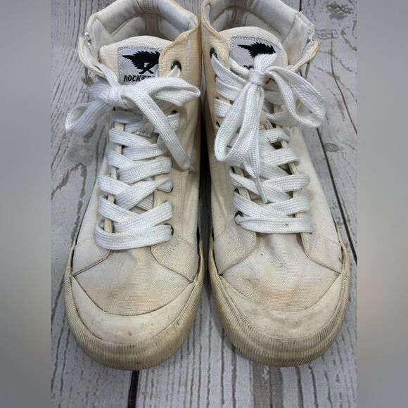 Worn Rocket Dog Jazzin Hi-Top Trainers Women's Sneakers - Picture 2 of 12